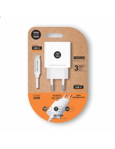 Cargador 25 w ultrarrápido pd + cable usb-c blanco