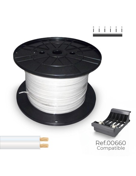 Cable paralelo 48v 2 x 1,50 mm blanco 300 m. (bobina mediana)
