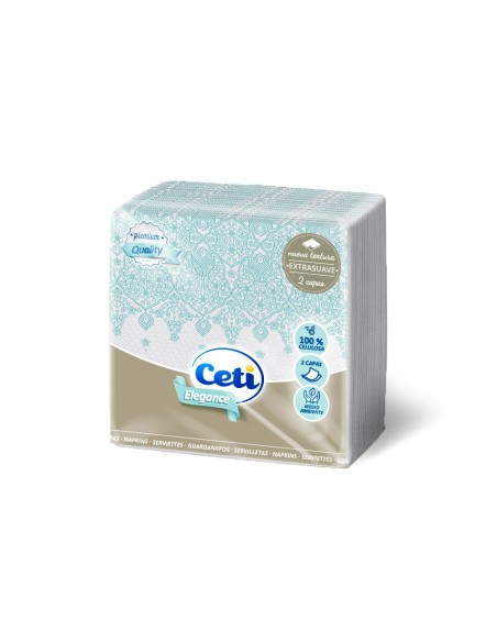 Servilletas elegance 2 capas, 33 x 33 cm, 50 uds