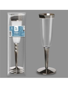 Copa de cava reutilizable 180 cc, 3 uds