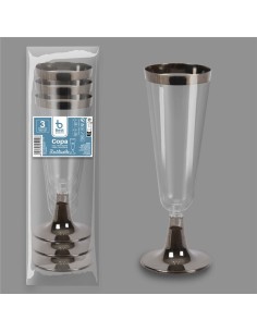 Copa de cava reutilizable 150 cc, 3 uds