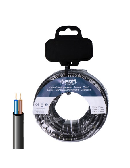 Carrete manguera tubular vv-k06/1kv 2 x 2,50 mm negra, 5 m