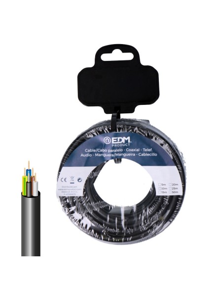 Carrete manguera tubular vv-k06/1kv 5 g 2,50 mm negra, 5 m