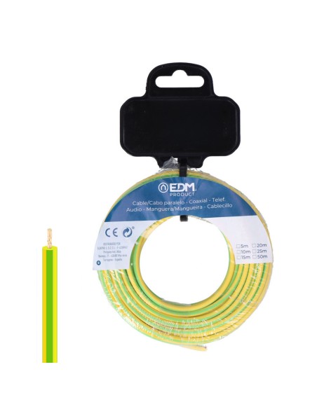 Carrete cablecillo h07z1-k 6,00 mm bicolor, 5 m