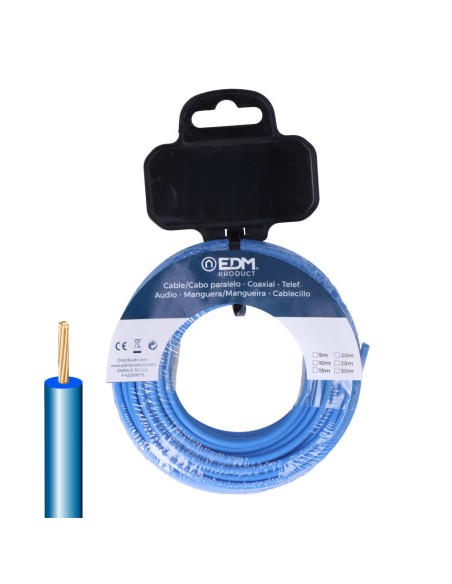 Carrete cablecillo h07z1-k 6,00 mm azul, 20 m