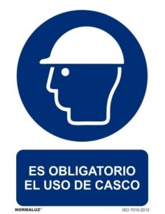 CARTEL SEÑALIZACION 210 300MM PVC OBLIGA USO CASCO NORMALUZ