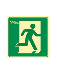 Señal de evacuación "salida" izq clase b, pvc 0.7mm, 21 x 21 cm