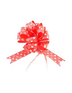 Lazos de adorno de corazones rojos, bolsa 50 uds, 31 mm