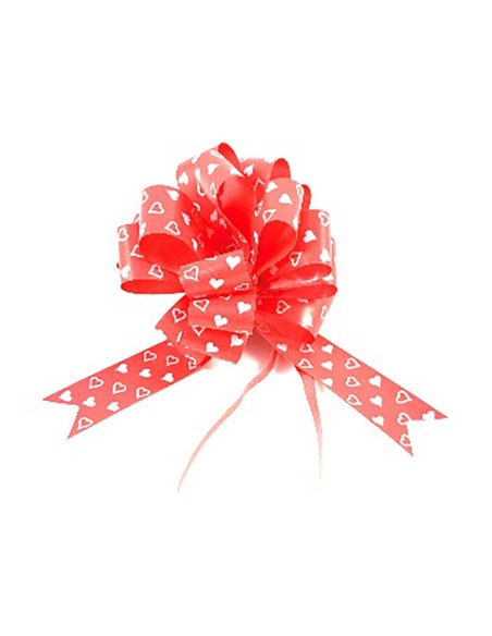 Lazos de adorno de corazones rojos, bolsa 50 uds, 31 mm