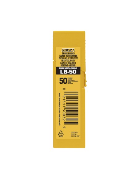 Juego de 50 cuchillas lb-50 troceables plateadas 18 mm