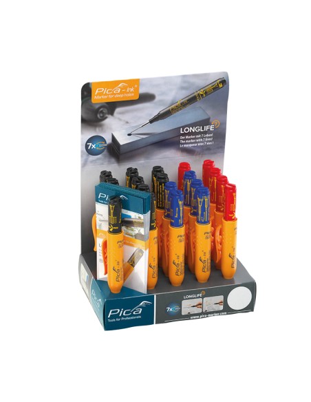 Expositor con 20 marcadores de tinta colores surtidos