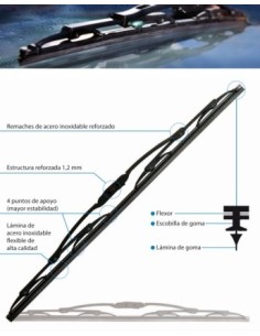 ESCOBILLA COCHE LIMPIAPARABRISAS 22' 55CM UNIV TECNOCEM
