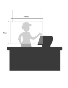MAMPARA METACRILATO 100 75CM 4 MM ESPESOR CON 2 AGUJEROS PARA SUJECCION