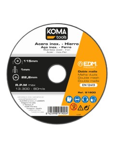 Disco corte hierro y acero inoxidable ø115 x 1,0 x 22,2 mm