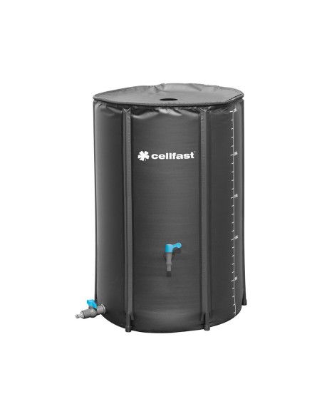 Depósito recolector para agua de lluvia plegable, capacidad de 250 l. ø 60 x 90 cm