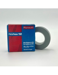 Cinta aislante pvc alta adhesión gris 19 mm x 0,15 mm x 20 m