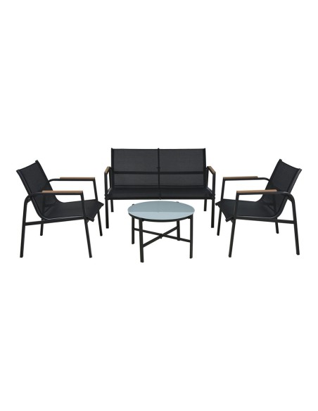 Conjunto jardin 4 piezas metal antracita
