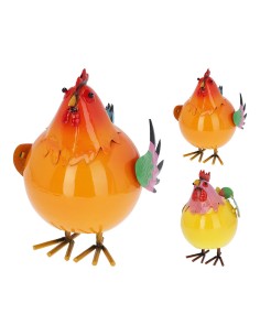 Gallo / gallina saltarín de metal modelos variados 20 x 25 x 29 cm