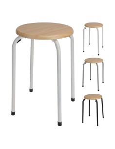 Taburete base madera, colores surtidos, ø29,5 x 45 cm