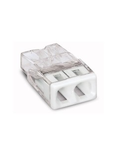 Conector rápido 2 vias, ø maximo 2,5 mm, transparente / blanca