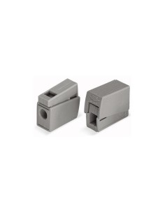 Conector rápido en linea presilla 2 vias, 1 rígido + 1 rígido, semirígido o flexible ø máximo 2,5 mm, gris