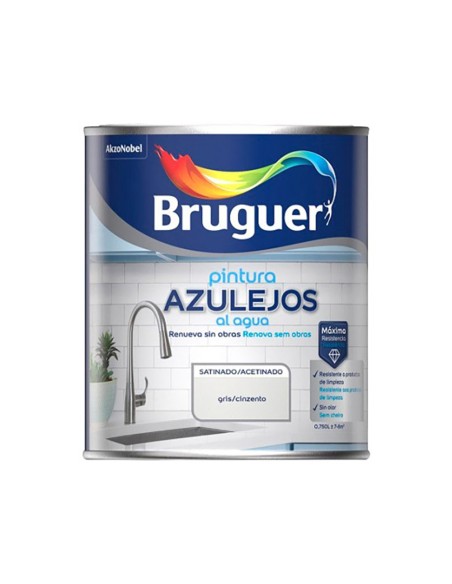 Pintura azulejos al agua gris satinado 750 ml