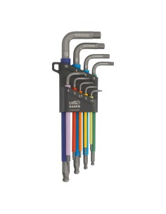 Llaves allen hexagonales con bola1.5 mm -10 mm, de colores, juego de 9 piezas