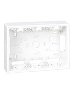 Caja de superficie para 3 elementos dobles blanco