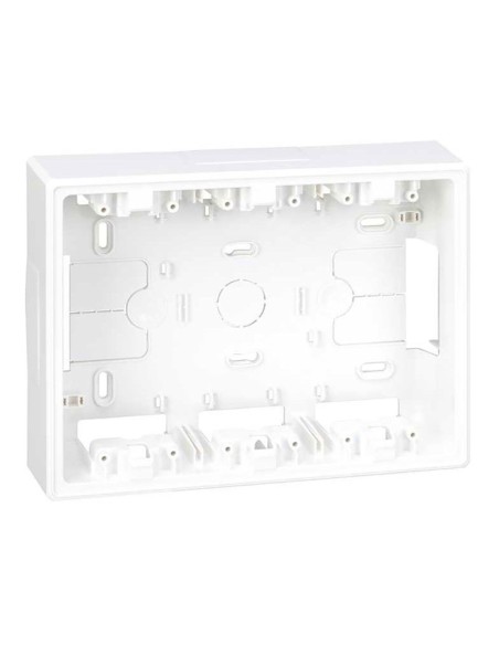 Caja de superficie para 3 elementos dobles blanco