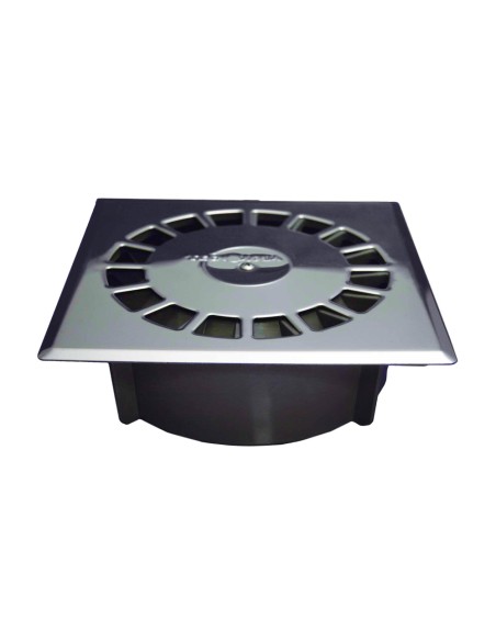 Sumidero pvc sifonico vertical estandar inoxidable, t-88i 15 x 15 cm / 165 x 165 x 57 mm / ø75 - 50 mm