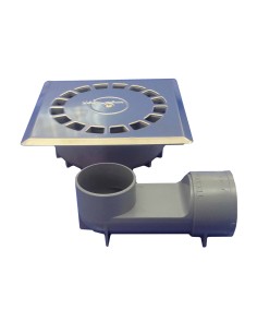 Sumidero pvc sifonico 360 estándar inoxidable t-88 vhi 15 x 15 cm / 65 x 165 x 51 mm / ø50 mm