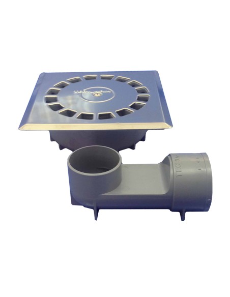 Sumidero pvc sifonico 360 estándar inoxidable t-88 vhi 15 x 15 cm / 65 x 165 x 51 mm / ø50 mm