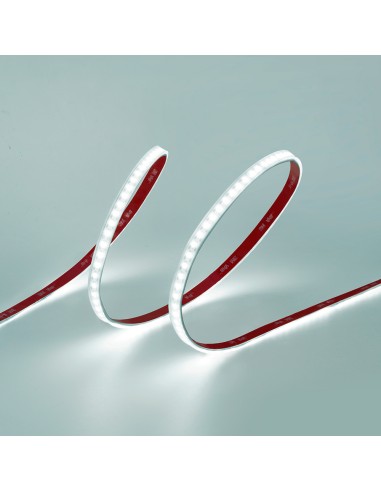 Tira led adhesiva 6.400 k 8 w/m 100 lm/w 24 v dc ip65, 5 m x 10 mm luz fria