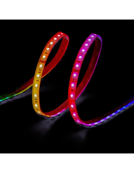 Tira led adhesiva 4,5 w/m 20 lm/w 24 v dc ip65, 5 m x 12 mm, rgb, multicolor, wifi tuya app