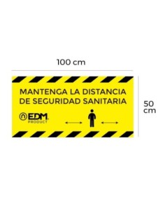 VINILO ADHESIVO 100 50CM DISTANCIA SEGURIDAD CASTELLANO