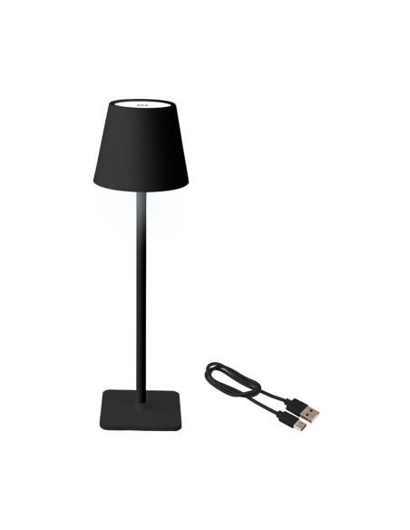 Lámpara led de mesa recargable para exterior y interior color 37 cm negro