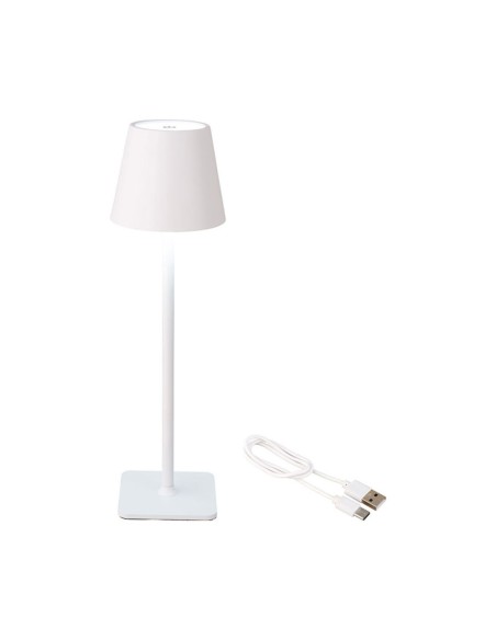 Lámpara led de mesa recargable para exterior y interior color 37 cm blanco