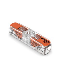 Conector rápido en linea con palanca 2 vias, ø maximo 4 mm, 450 v , 32 a transparente 8,1 x 35,5 x 8,9 mm