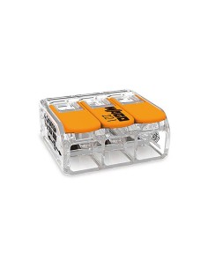 Conector rápido con palanca 3 vias, ø maximo 6 mm, 450 v , 41 a transparente 22,9 x 21,1 x 10,1 mm