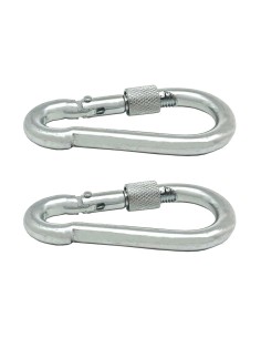 Mosquetón bombero con seguro, msq02, acero galvanizado, 7 x 70 mm. 2 unidades