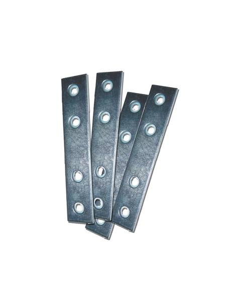 Placa recta unión plc02, acero zincado, 60 x 15 x 2 mm. 4 unidades