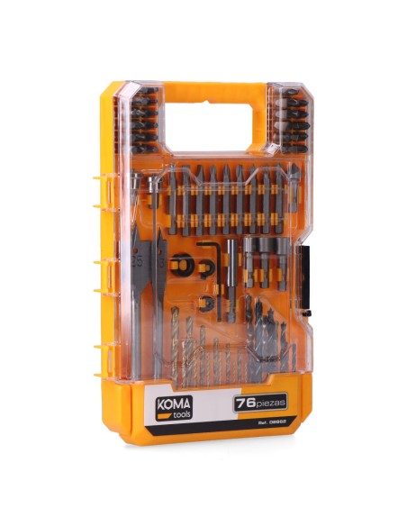 Puntas y brocas, juego de 76 piezas, 25,5 x 3,6 x 17 cm