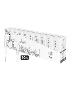 Pack ahorro 10 auriculares bsk con micrófono, blanco