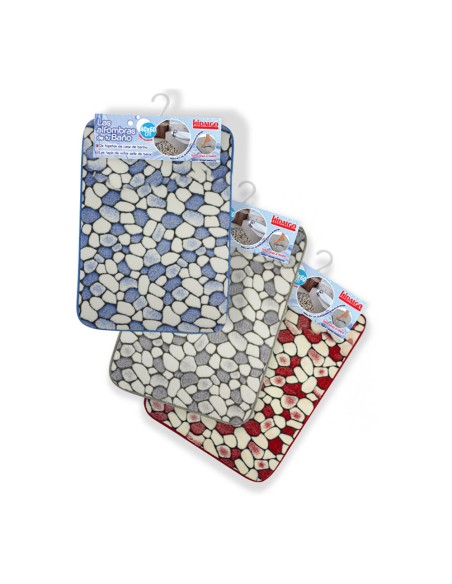 Alfombra de baño estampado piedras, colores surtidos 40 x 60 cm