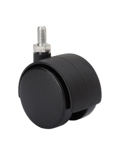 Rueda giratoria espiga roscada y eje liso, color negro, carga máx. 50 kg, 10 x 15 cm, ø 5 cm