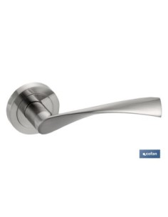 JUEGO MANIVELA ALUMINIO ROMA ROSETA REDONDA NIQUEL