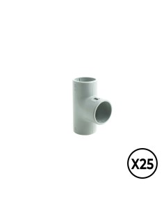 Manguito en t inspeccionable de pvc ø 16 mm, gris, 25 unidades