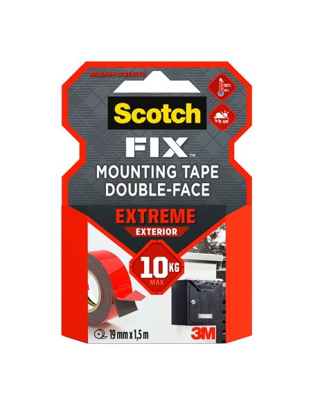 Cinta doble cara de montaje extreme para exteriores, máx 10 kg 19mmx1,5m