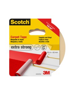 Cinta doble cara extrafuerte para alfombras y vinilos 50 mm x 20 m