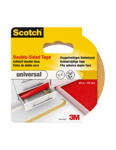 Cinta doble cara universal blanca 50 mm x 20 m